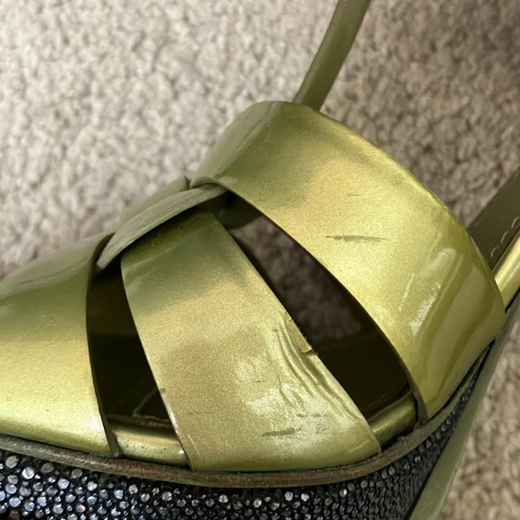 YSL. Tribute Light Green Sandal - Picture 5 of 5